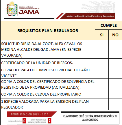 Requisitos obligatorios para poder ingresar el tramite.