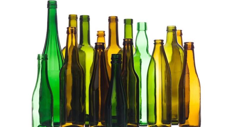 Residuos de botellas de vidrio