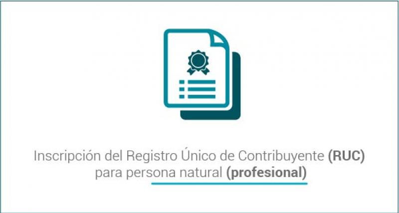 Inscripción del Registro Único de Contribuyente (RUC) para persona natural (profesional)