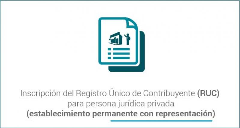 Inscripción del Registro Único de Contribuyente (RUC) para persona jurídica privada (establecimiento permanente con representación)