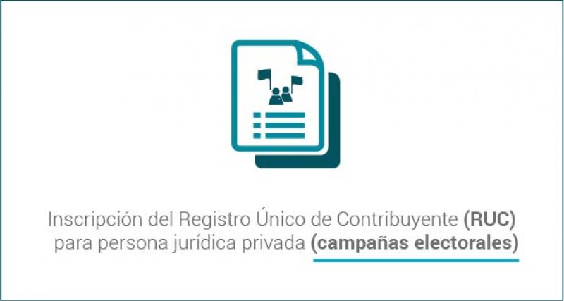 Inscripción del Registro Único de Contribuyente (RUC) para persona jurídica privada (campañas electorales)