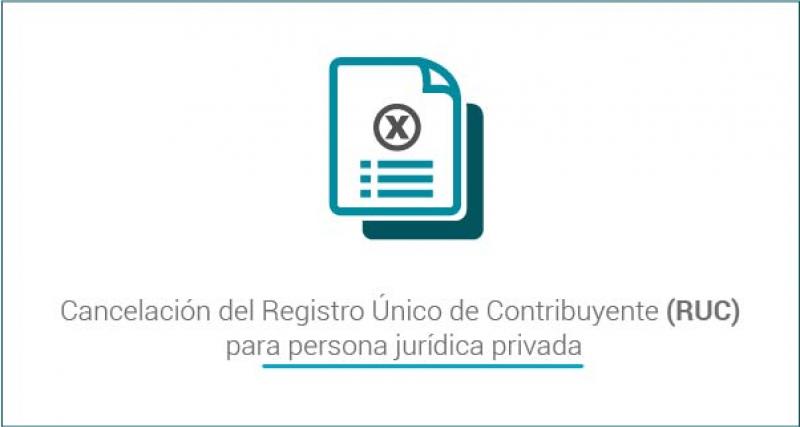 Cancelación del Registro Único de Contribuyente (RUC) para persona jurídica privada