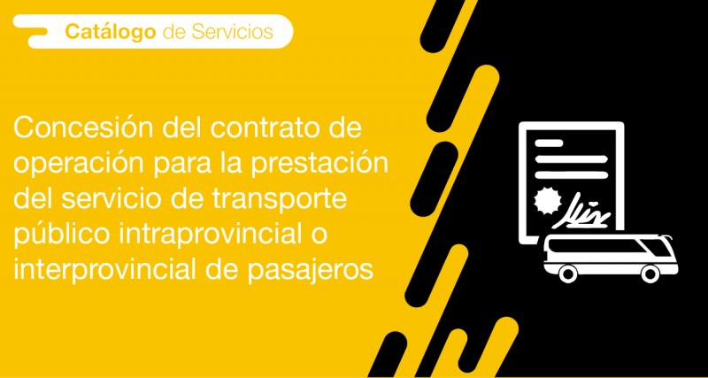 Concesión del contrato de operación para la prestación del servicio de  transporte público intraprovincial o interprovincial de pasajeros | Ecuador  - Guía Oficial de Trámites y Servicios