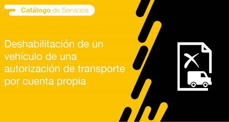 El usuario requirente puede solicitar en la ANT la deshabilitación de un vehículo de una autorización de transporte por cuenta propia