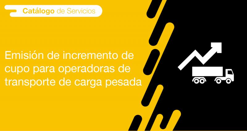 El usuario requirente puede solicitar en la ANT la emisión de incremento de cupo para operadoras de transporte de carga pesada