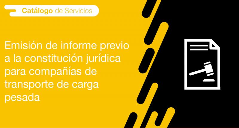 El usuario requirente puede solicitar en la ANT la emisión de informe previo a la constitución jurídica para compañías de transporte de carga pesada