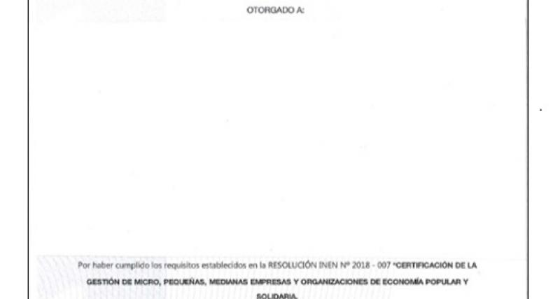 Mi primer certificado INEN