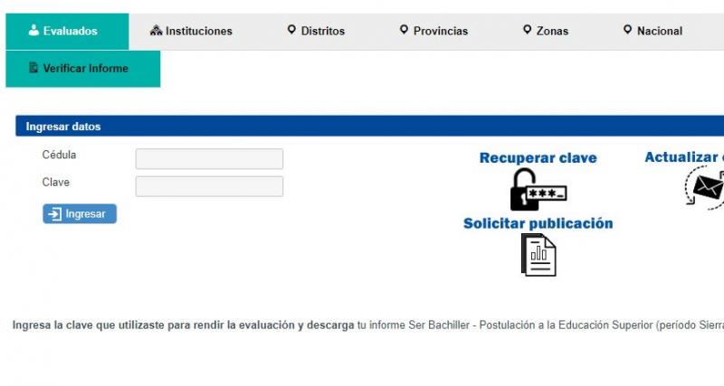 Consulta de resultados de evaluación