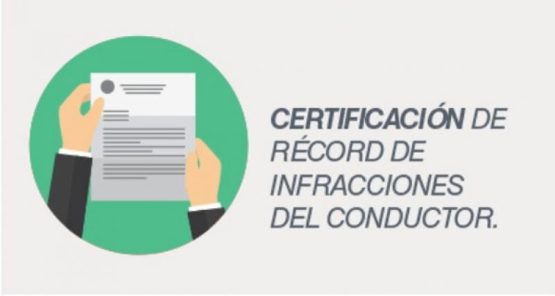 Certificación de Récord de infracciones del conductor