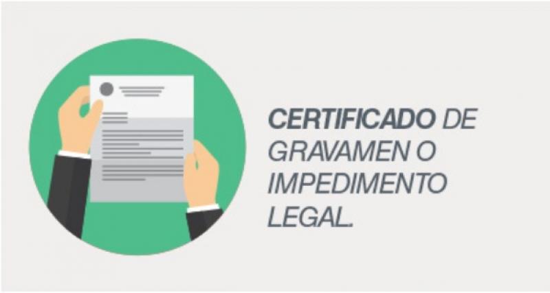 Certificado de Gravamen o impedimento legal