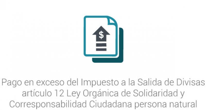 Pago en exceso del Impuesto a la Salida de Divisas artículo 12 Ley Orgánica de Solidaridad y Corresponsabilidad Ciudadana persona natural