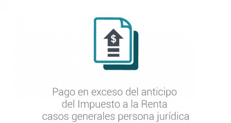 Pago en exceso del anticipo del Impuesto a la Renta casos generales persona jurídica