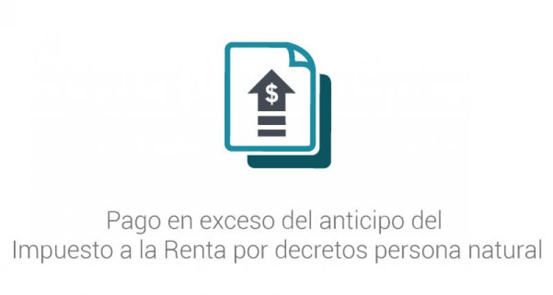 Pago en exceso del anticipo del Impuesto a la Renta por decretos persona natural