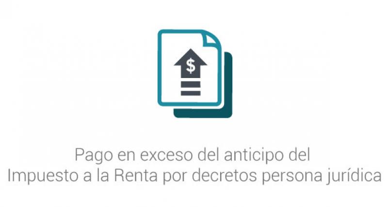 Pago en exceso del anticipo del Impuesto a la Renta por decretos persona jurídica