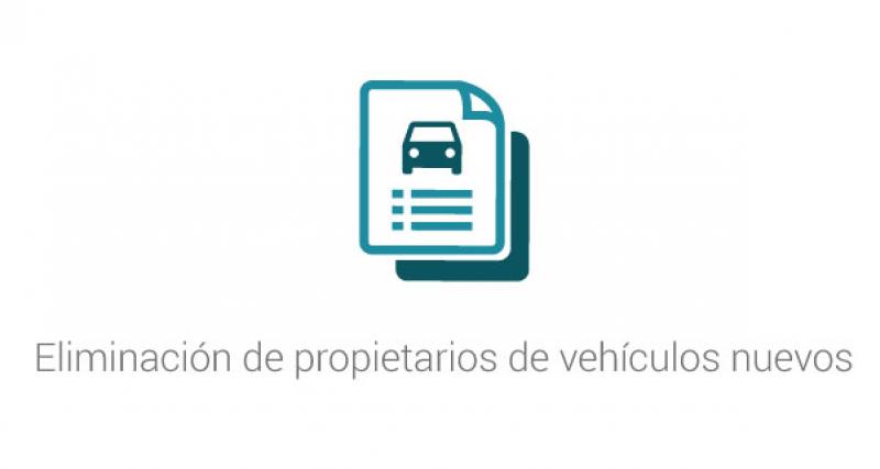 Eliminación de propietarios de vehículos nuevos