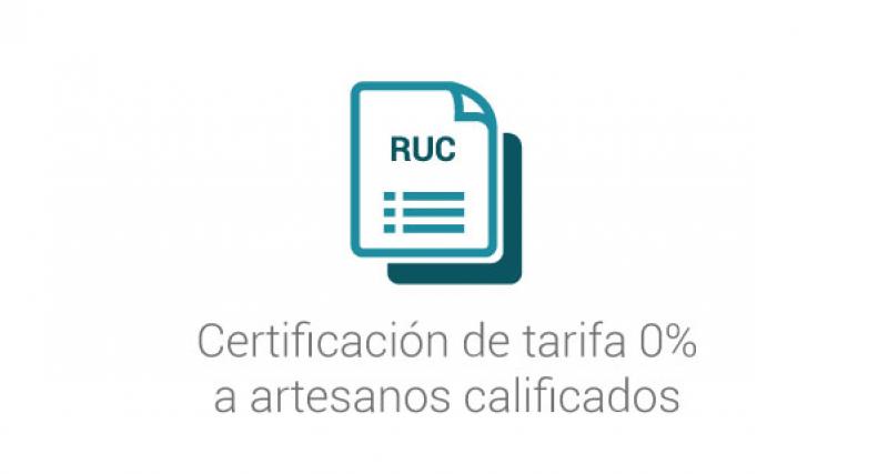 Certificación de tarifa 0% a artesanos calificados