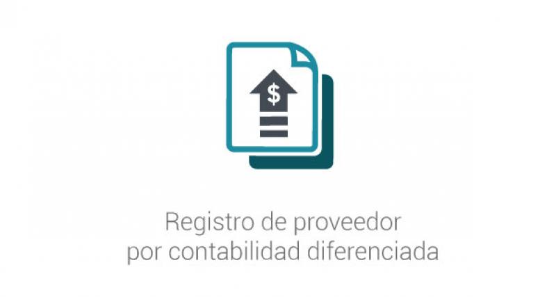 Registro de proveedor por contabilidad diferenciada
