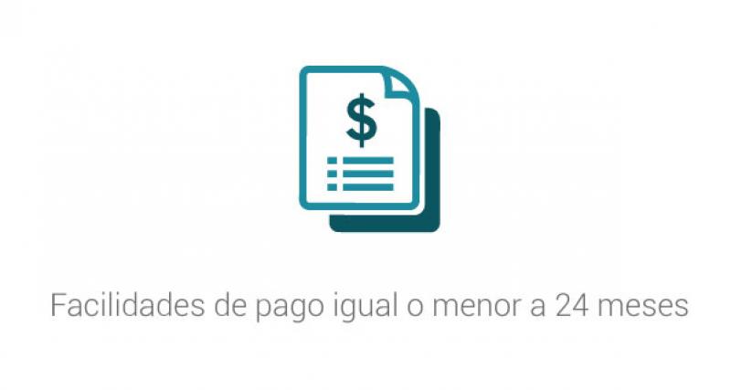 Facilidades de pago igual o menor a 24 meses