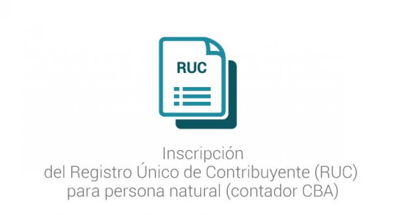 Inscripción del Registro Único de Contribuyente (RUC) para persona natural (contador CBA)