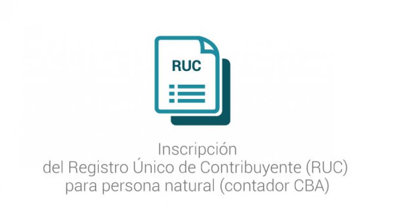 Inscripción del Registro Único de Contribuyente (RUC) para persona natural (contador CBA)