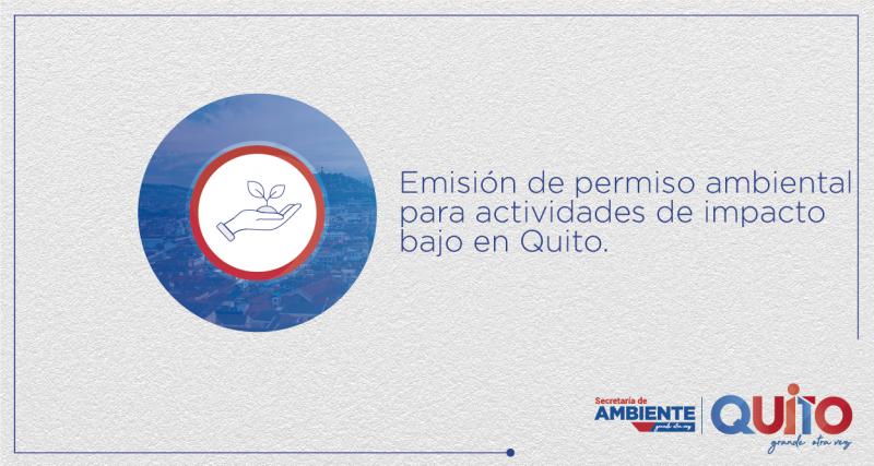 Registro ambiental para actividades de impacto bajo en Quito (Emisión de registro ambiental)