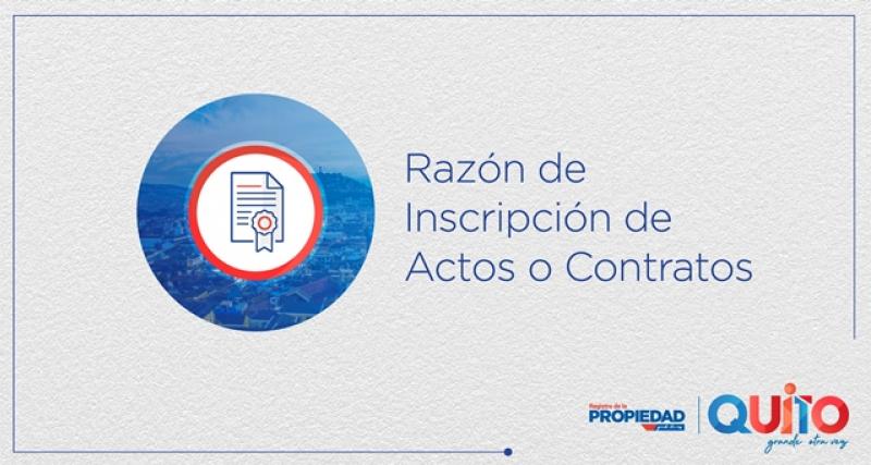 Razón de Inscripción de Actos o Contratos