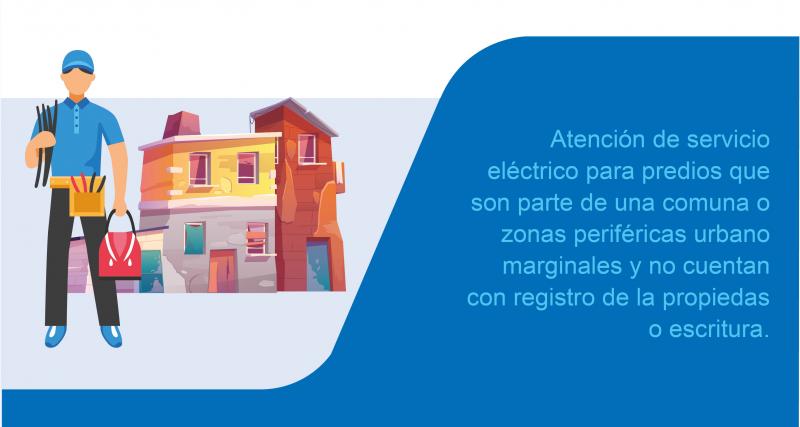 Atención de servicio eléctrico para predios que son parte de una comuna o zonas