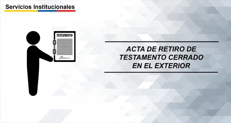 Acta de retiro de testamento cerrado en el exterior