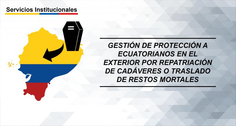 Gestión de protección a ecuatorianos en el exterior por repatriación de cadáveres o traslado de restos mortales