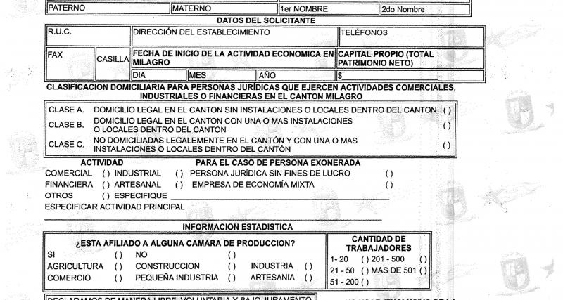 Solicitud De Patente Municipal Para Personas Juridicas Ecuador Guia Oficial De Tramites Y Servicios