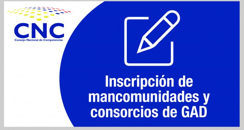 Inscripción del convenio de conformación de mancomunidades o consorcios