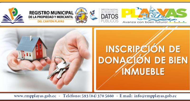 Inscripción de Donación de Bienes Inmuebles Cantón Playas