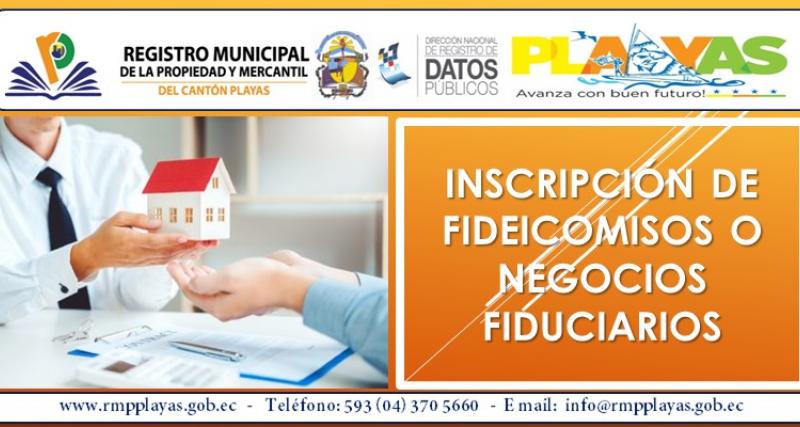 Inscripción de Fideicomisos o Negocios Fiduciarios Cantón Playas