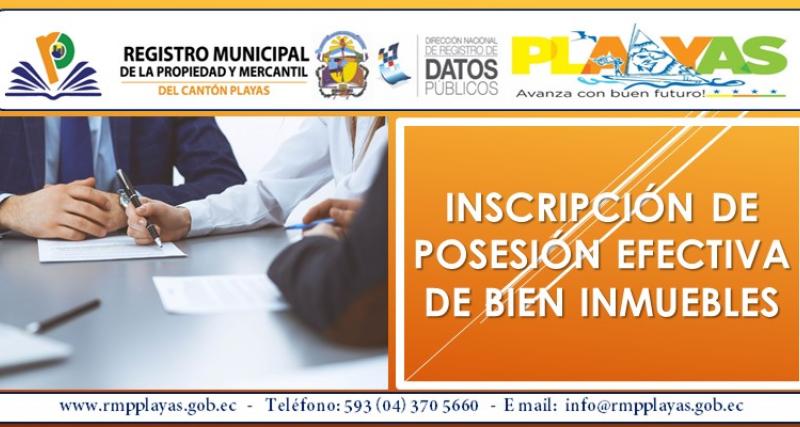 Inscripción de Posesión Efectiva CANTÓN - PLAYAS