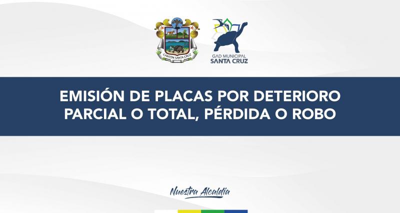 Emisión de placas por deterioro parcial o total, pérdida o robo