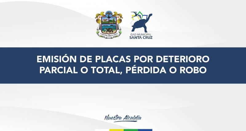 Emisión de placas por deterioro parcial o total, pérdida o robo