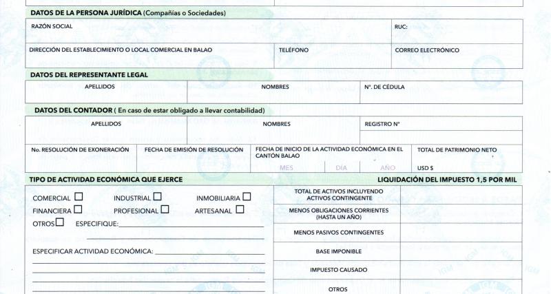 Patente Municipal y 1.5 por Mil sobre Activos Totales