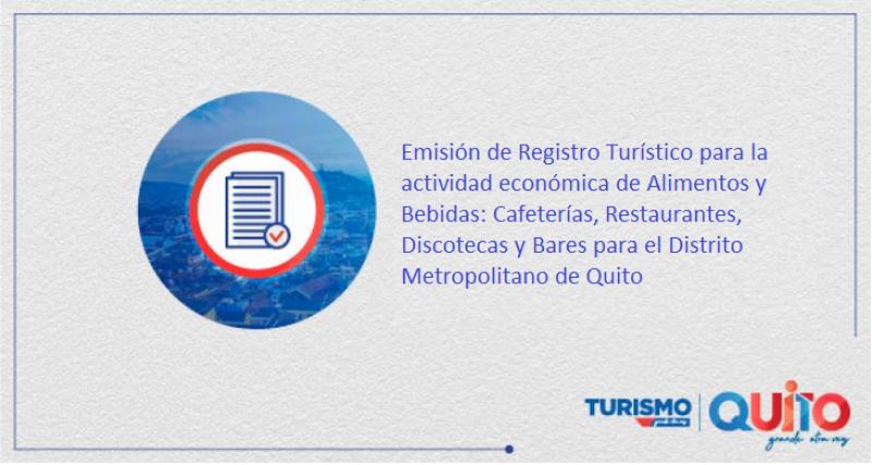 Emisión de Registro Turístico para la actividad económica de Alimentos y Bebidas