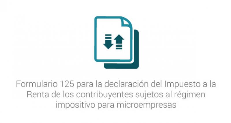Formulario 125 para la declaración del Impuesto a la Renta de los contribuyentes sujetos al régimen impositivo para microempresas