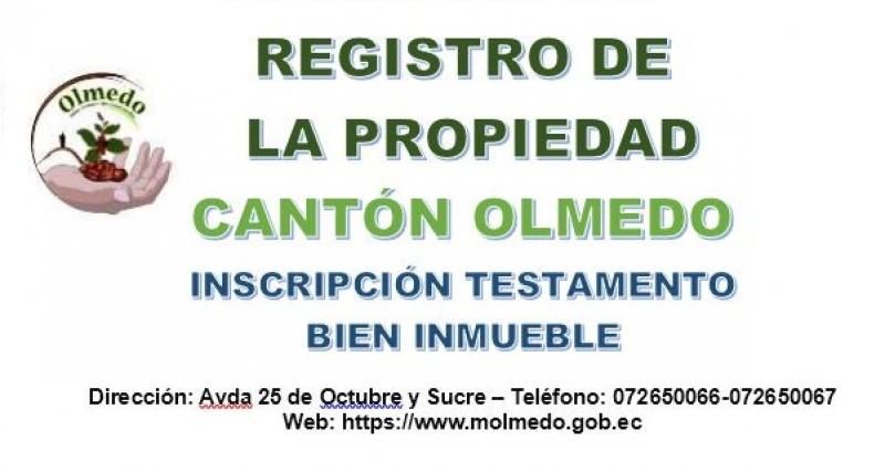 Información proporcionada por: Registro de la Propiedad con Funciones y Facultades Mercantiles del Cantón Olmedo