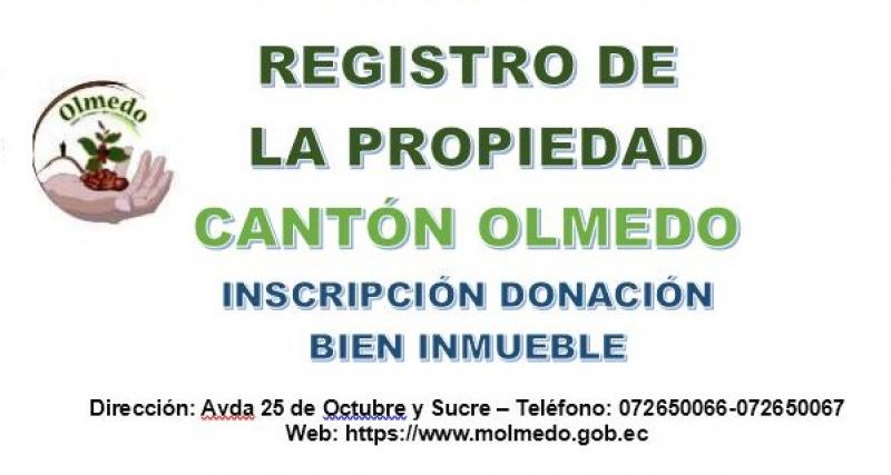Información proporcionada por: Registro de la Propiedad con Funciones y Facultades Mercantiles del Cantón Olmedo