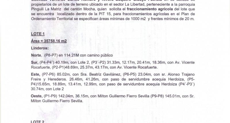 INFORME DE NUMERO DE LOTES A FRACCIONAR