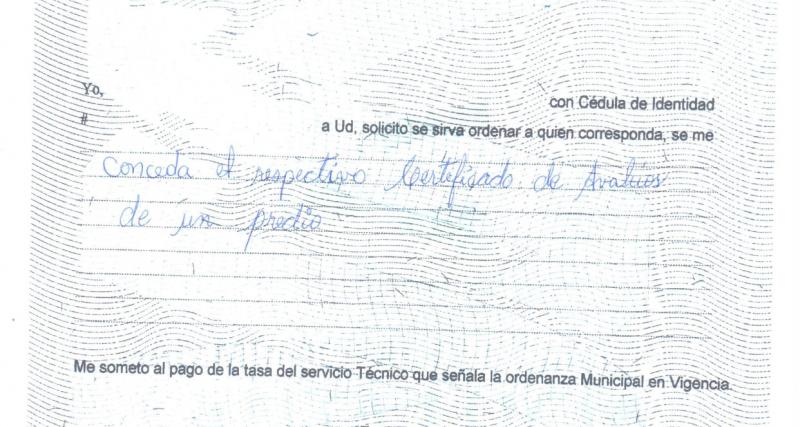 SOLICITUD PARA INSPECCIÓN Y VERIFICACIÓN DE PREDIO