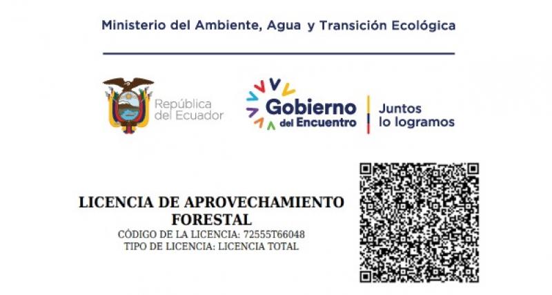 Emisión de licencia para bosque natural