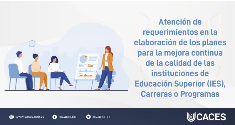 CACES-03-01-01 Atención de requerimientos en la elaboración de los planes para la mejora continua de la calidad de las Instituciones de Educación Superior (IES), Carreras o Programas