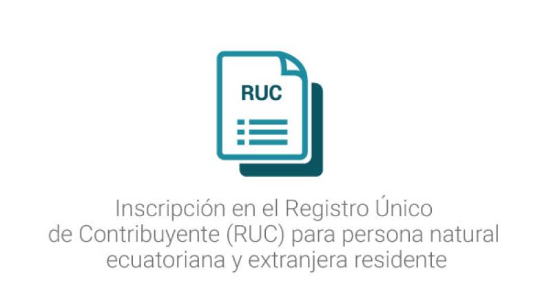 Inscripción en el Registro Único de Contribuyente (RUC) para persona natural ecuatoriana y extranjera residente