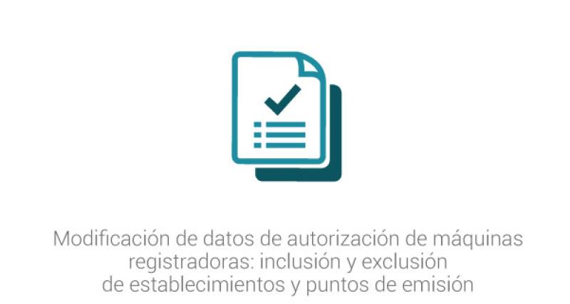 Modificación de autorización de máquinas registradoras y taxímetros
