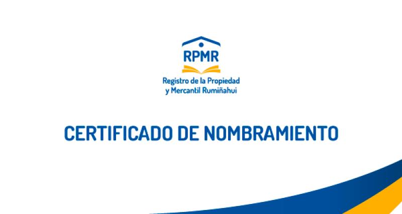 CERTIFICADO DE NOMBRAMIENTO