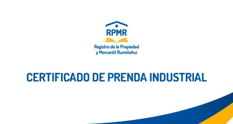 CERTIFICADO DE PRENDA INDUSTRIAL