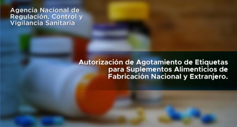 Autorización de agotamiento de existencias para suplementos alimenticios